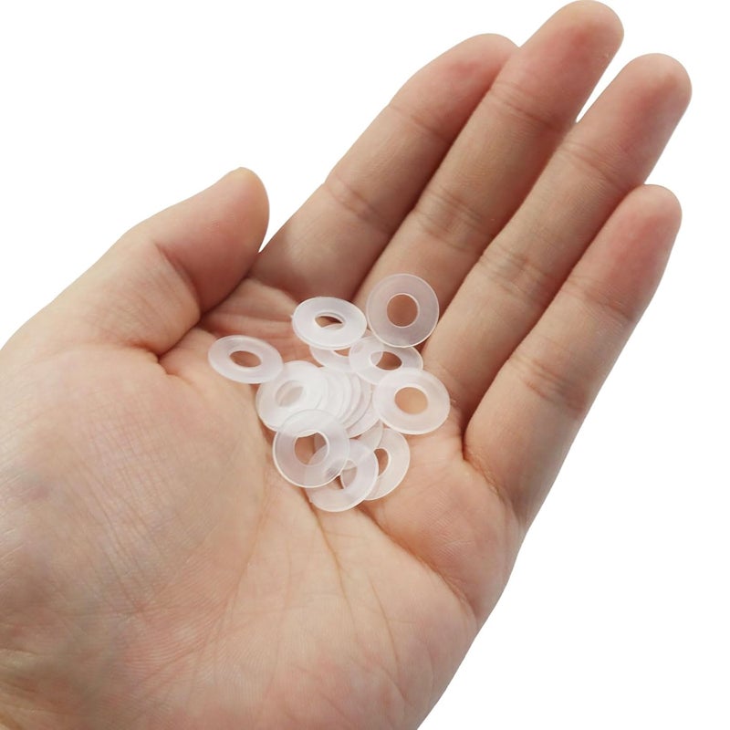 OSVJE 100 Pack 1/4" ID x 1/2" OD Clear Nylon Flat Washer, 1mm Thickness Replacement Gasket Nylon Round Washer Spacer for Faucet Plastic Gasket/Pipe Water Hose (M6 x 13mm x 1mm) - Image 4